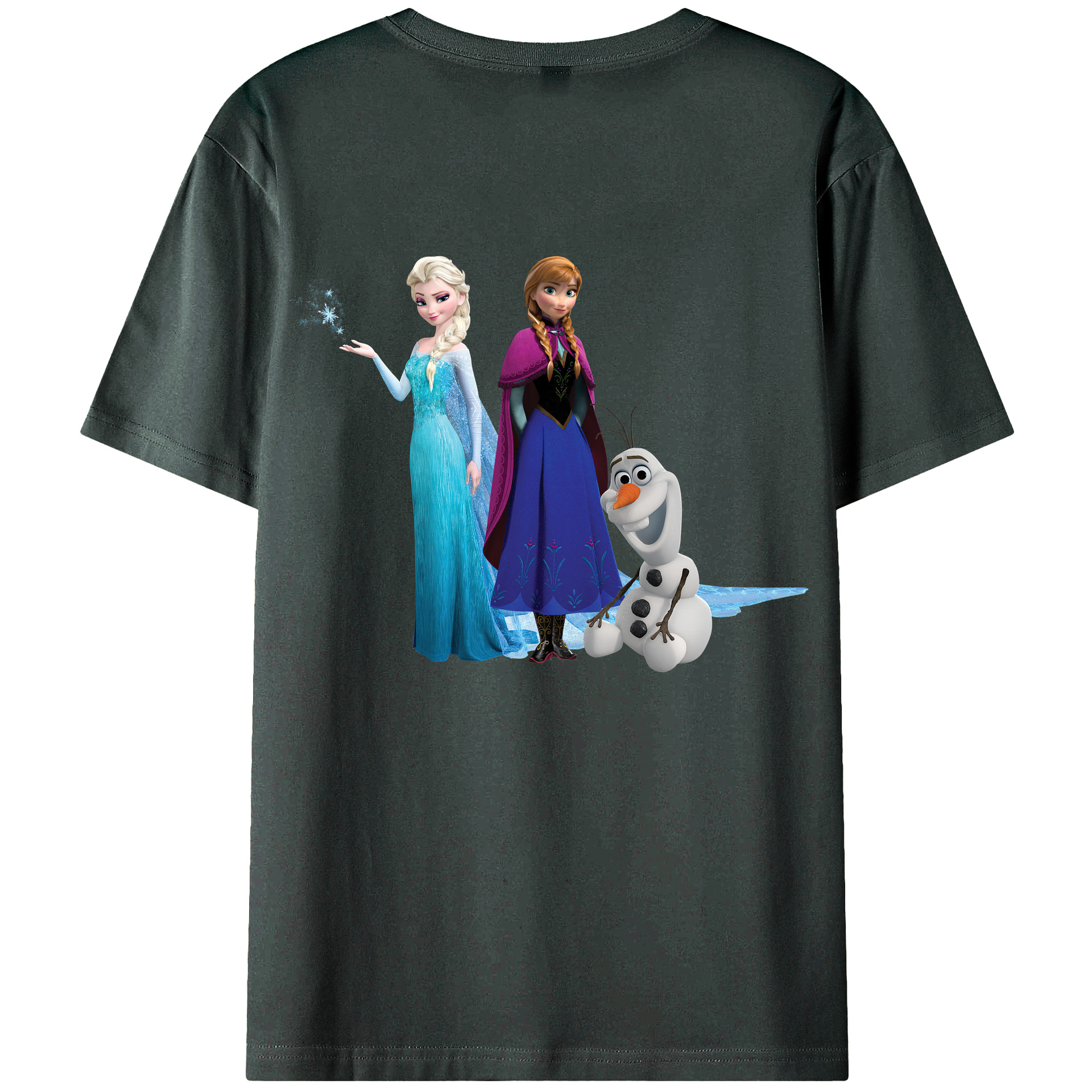 （画像用） アナと雪の女王 アンナ エルサ Frozen Anna Elsa 綿100％ メンズ半袖Tシャツ（バックプリント） 通気性